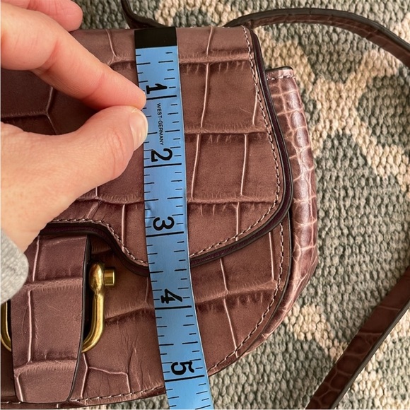 J. Crew Mauve Croc-Embossed Leather Crossbody Bag with Gold Hardware - Picture 14 of 16